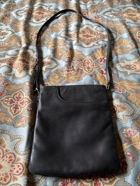 Margot Black Leather Crossbody Bag